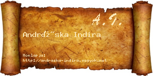Andráska Indira névjegykártya